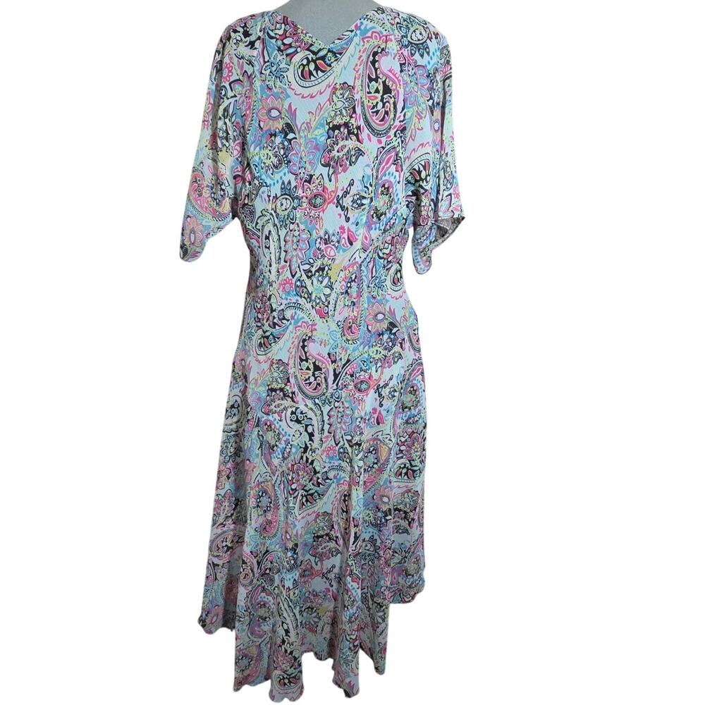 V Neck Multi Color Dress Size 14 - Picture 2 of 5